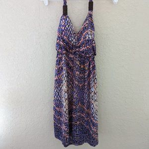 Vintage InGear Snake Pattern Padded Halter Dress, Size S, 90's: